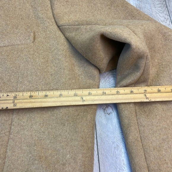 Abercrombie & Fitch Overcoat Mens XL Beige 3 Button Coat Topcoat Wool Blend Men - Picture 4 of 11
